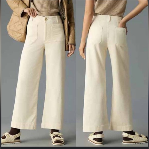 Maeve Pants - Maeve by Antrophologie The Colette Wide Leg Linen Blend Pant Size 10